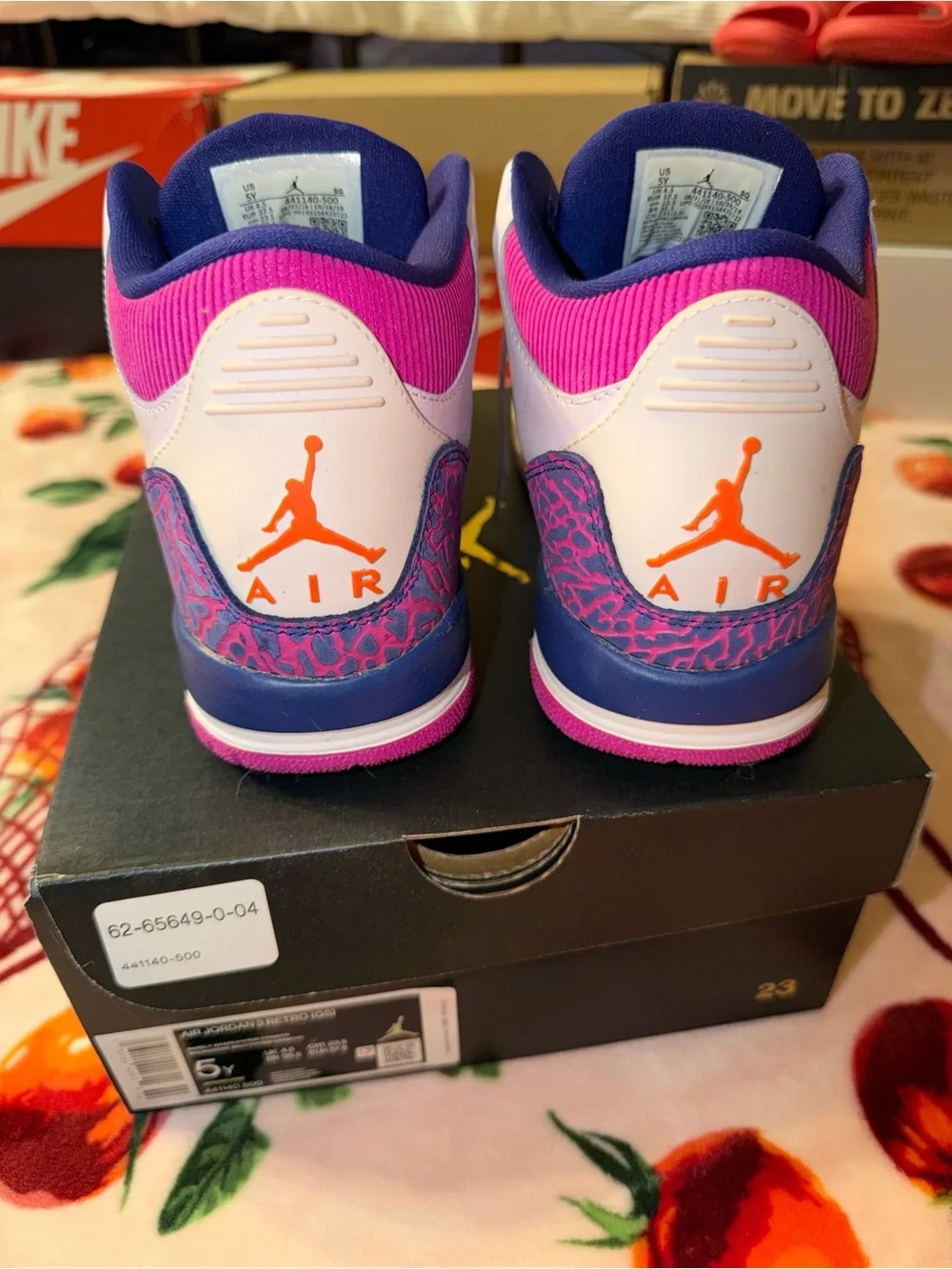 Jordan 3 Retro Barely Grape (GS) 5Y Like New In Box Girls Shoes Sneakers